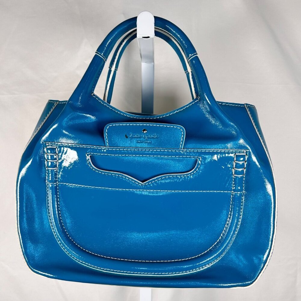 Kate Spade New York Lazuli Pretty Penny Treesh Patent Leather Satchel Bag Purse